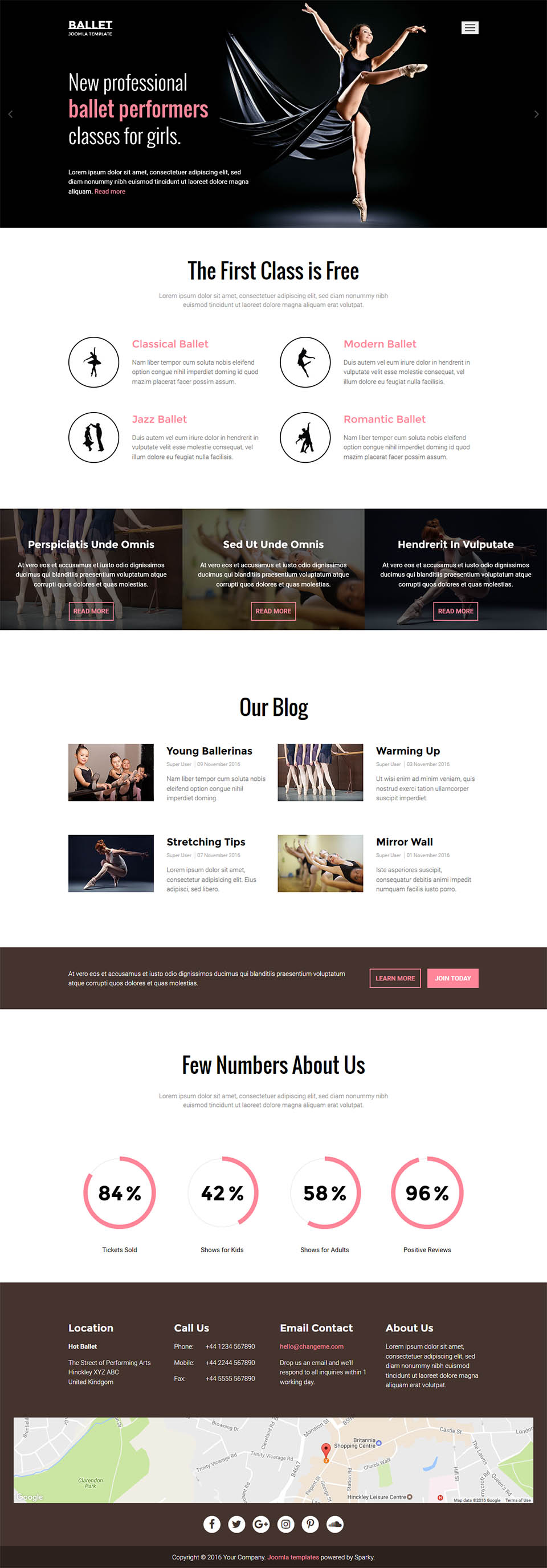 Template HotThemes Ballet Joomla template HotThemes Ballet