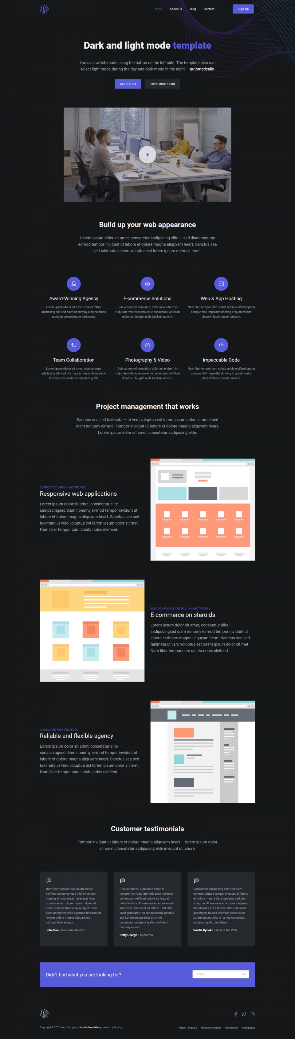 Template HotThemes Dark Mode Joomla template HotThemes Dark Mode