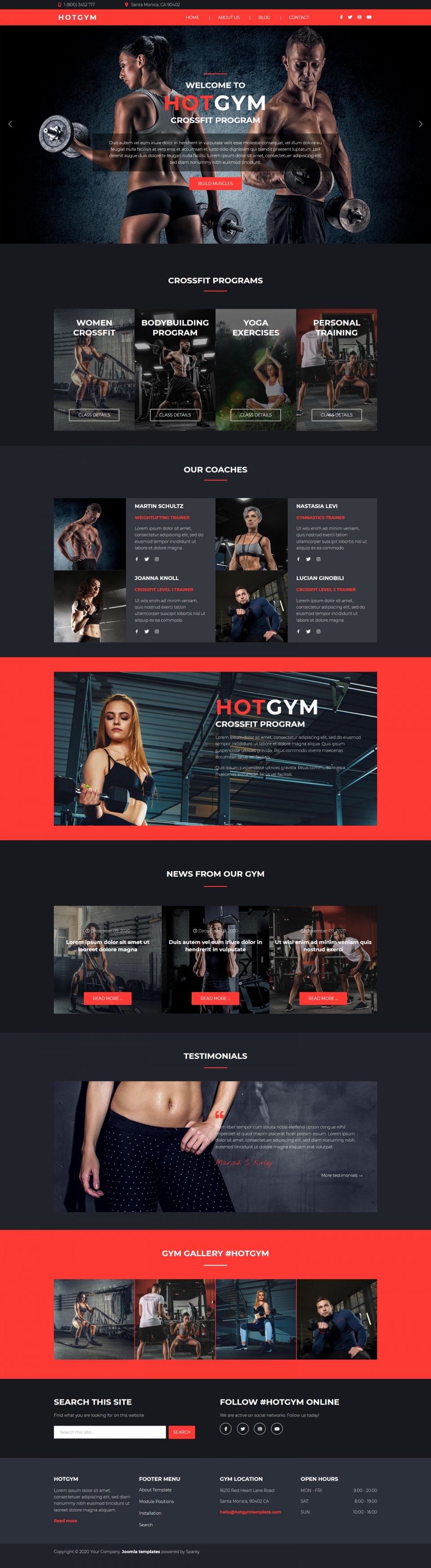 Joomla template HotThemes Gym