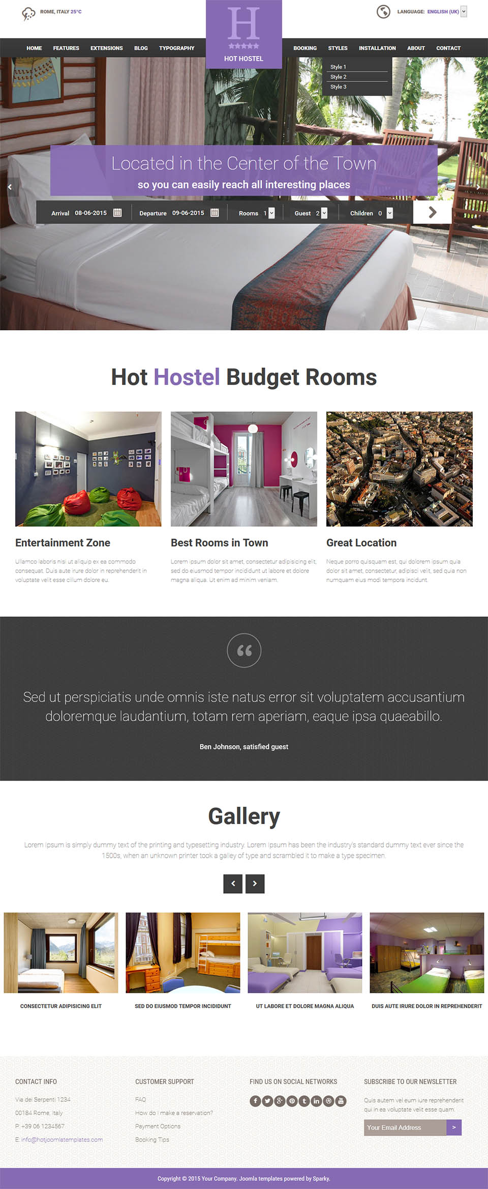 Template HotThemes Hostel Joomla template HotThemes Hostel