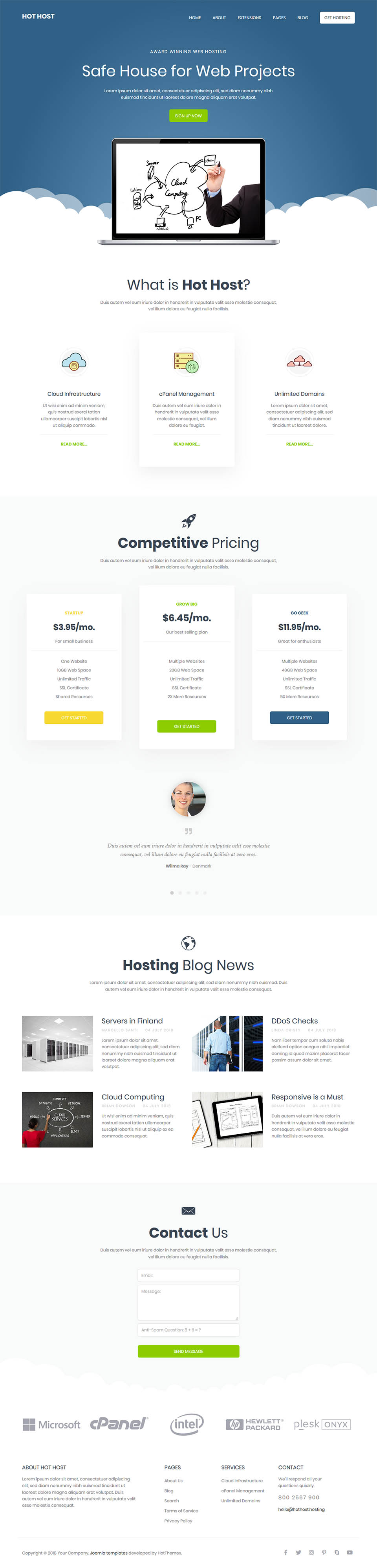 Joomla template HotThemes Hot Host