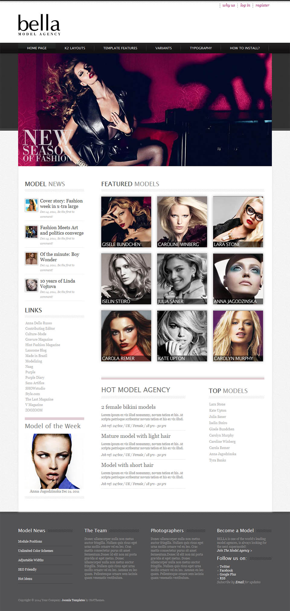 Template HotThemes Model Agency Joomla template HotThemes Model Agency
