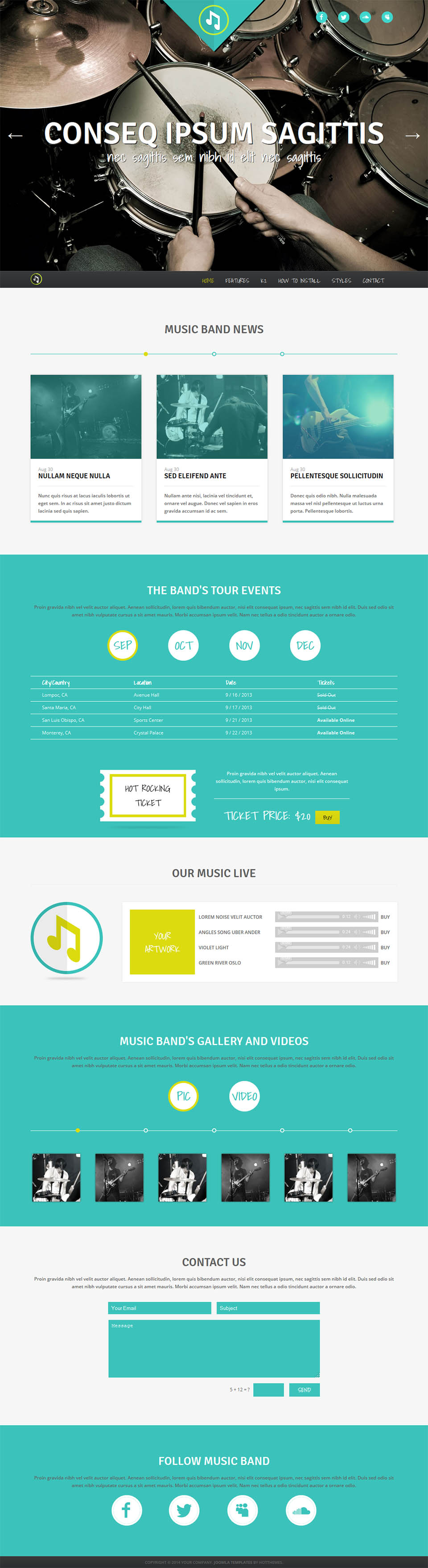 Template HotThemes Music Band Joomla template HotThemes Music Band