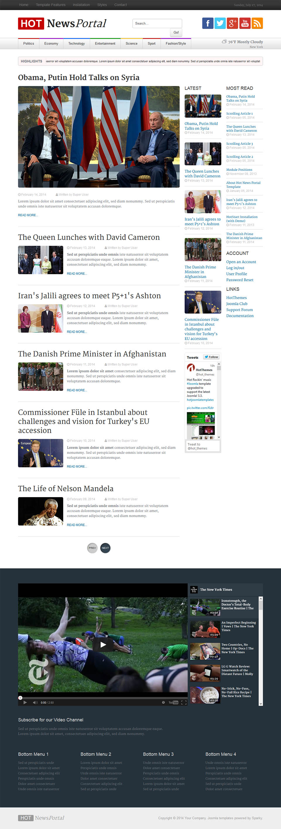 Joomla template HotThemes News Portal