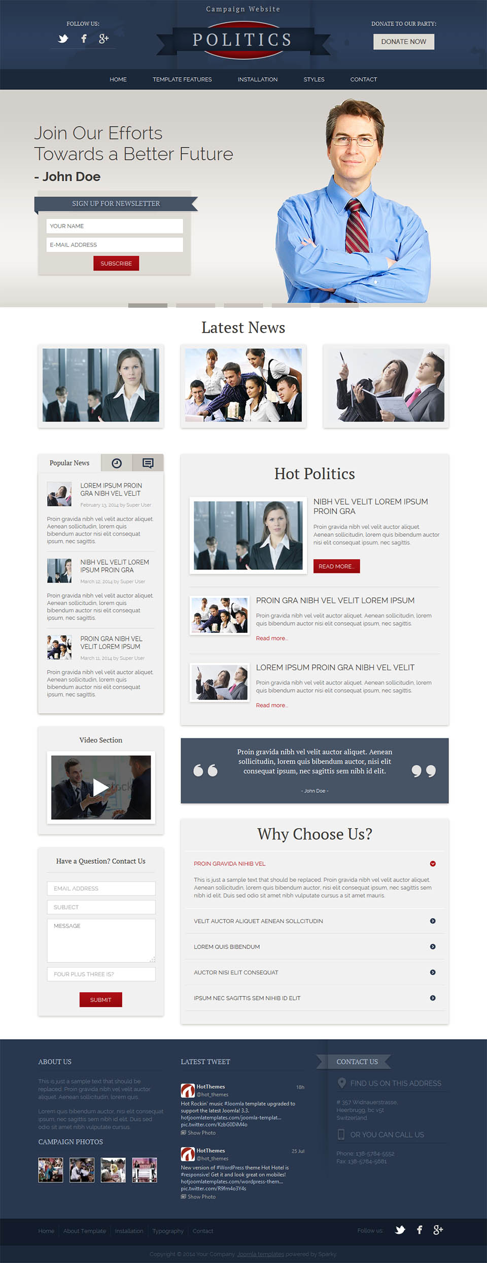 Joomla template HotThemes Politics