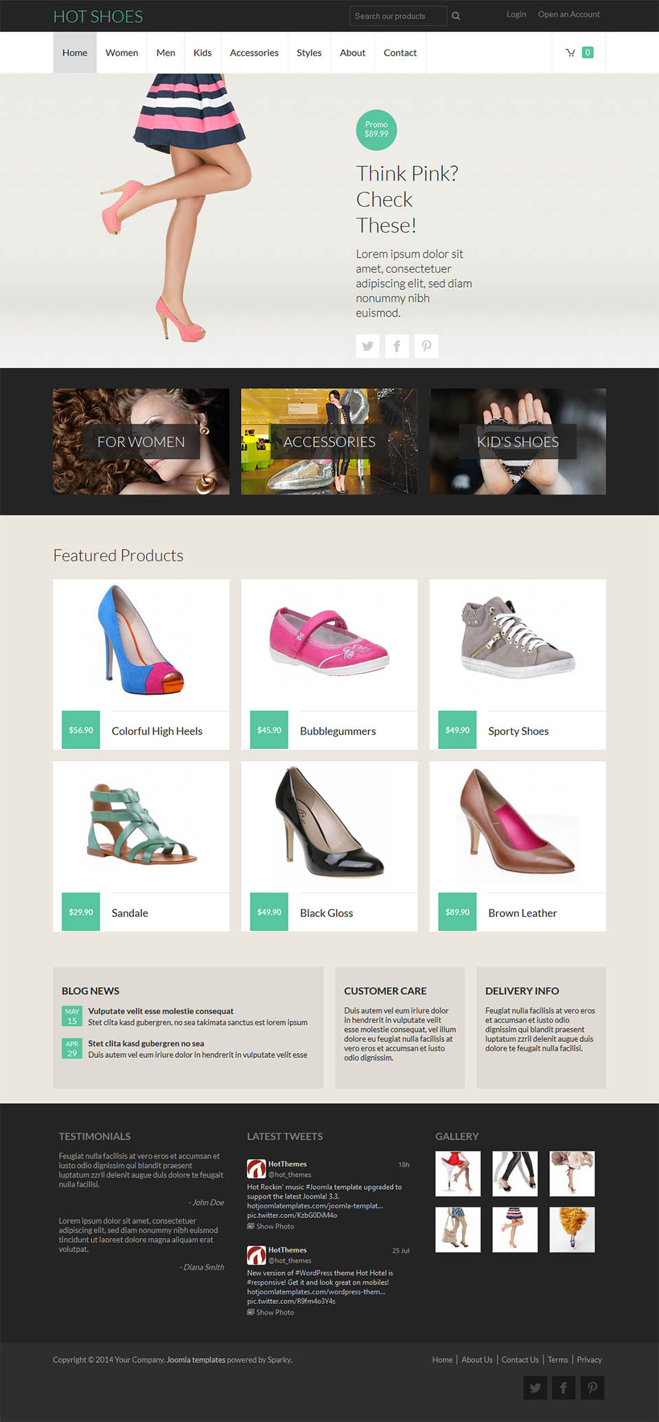 Template HotThemes Shoes Joomla template HotThemes Shoes