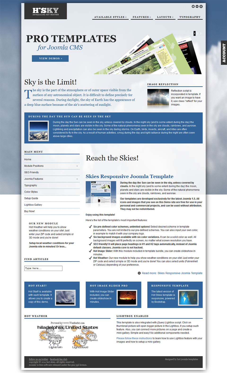 Template HotThemes Skies Joomla template HotThemes Skies