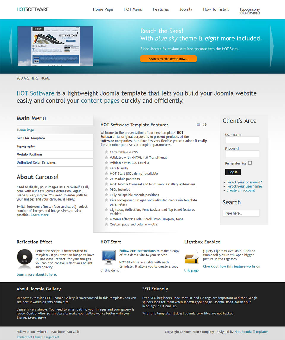Template HotThemes Software Joomla template HotThemes Software