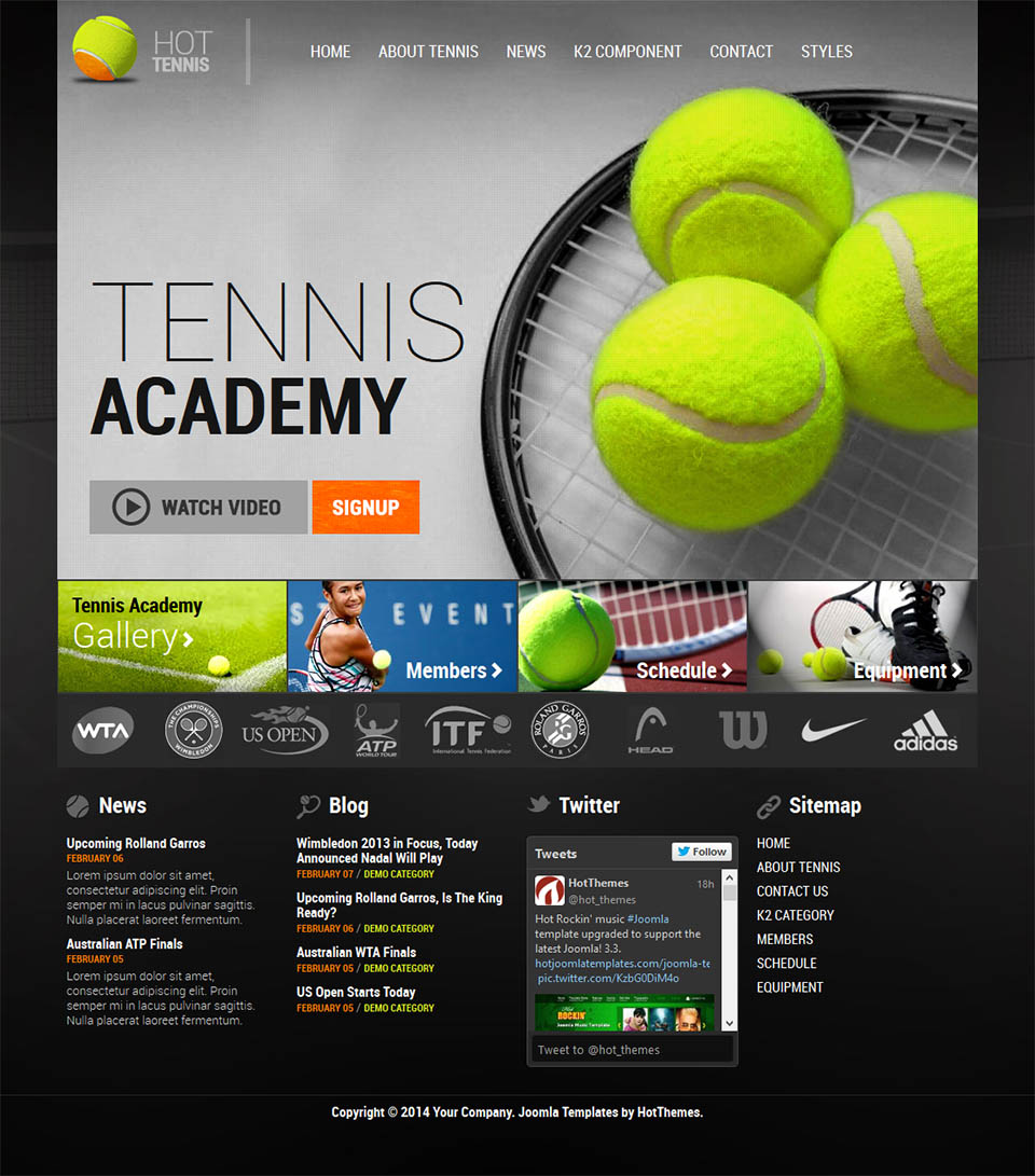 Template HotThemes Tennis Joomla template HotThemes Tennis