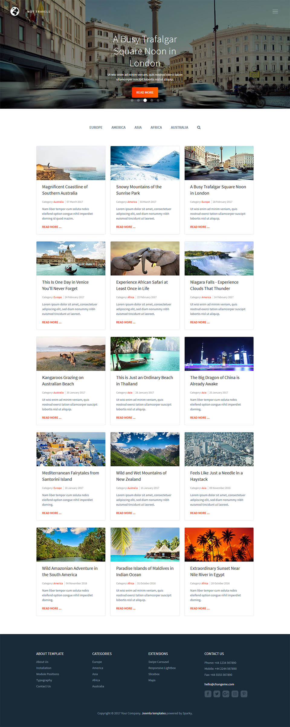 Template HotThemes Travels Joomla template HotThemes Travels