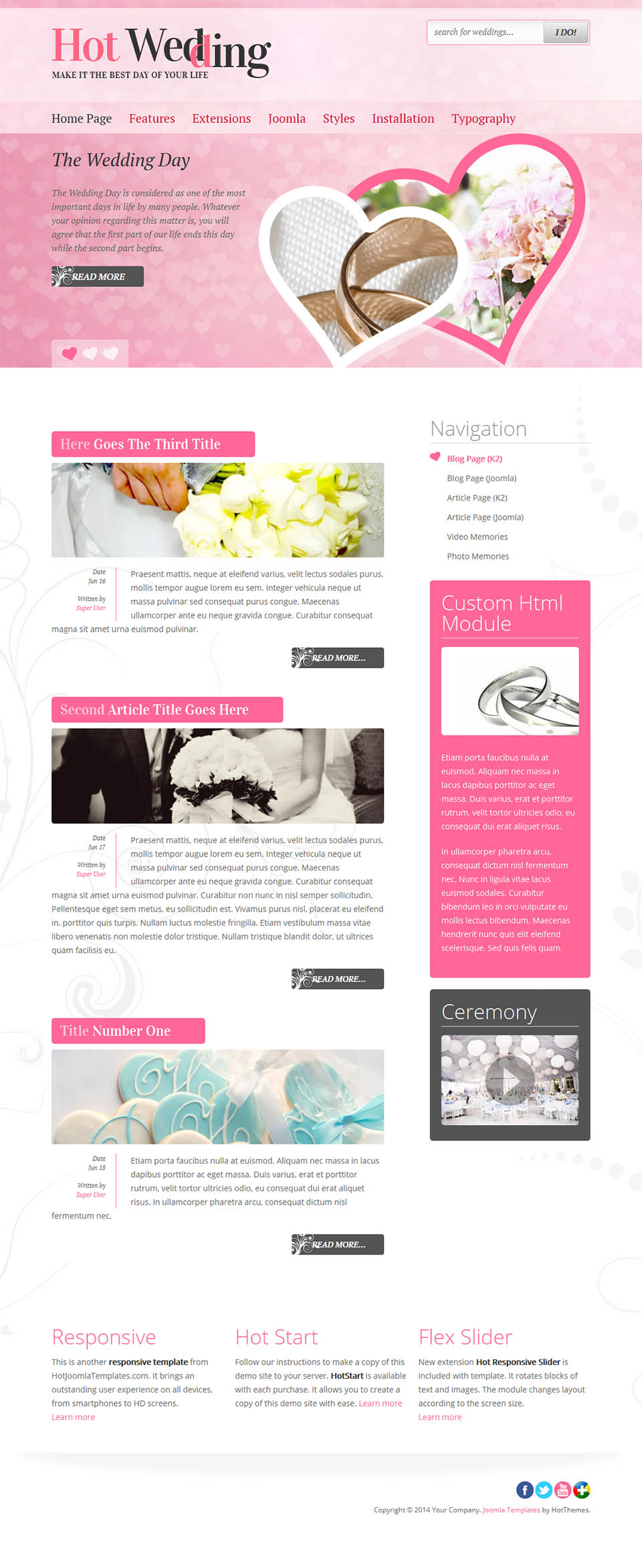 Template HotThemes Wedding Joomla template HotThemes Wedding