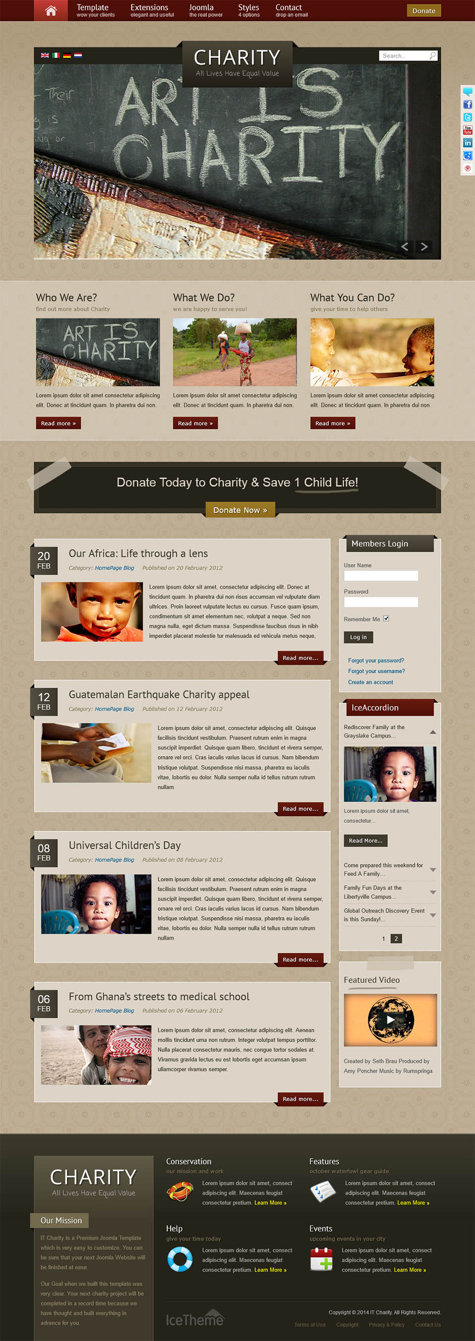 Template IceTheme Charity Joomla template IceTheme Charity
