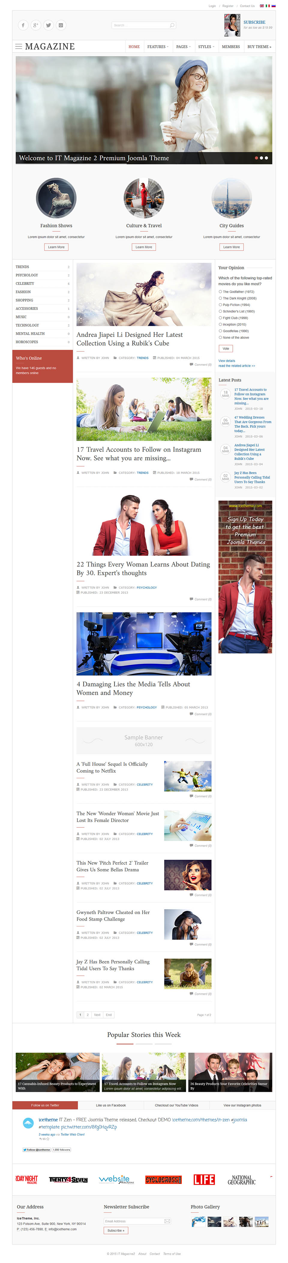 Template IceTheme Magazine 2 Joomla template IceTheme Magazine 2