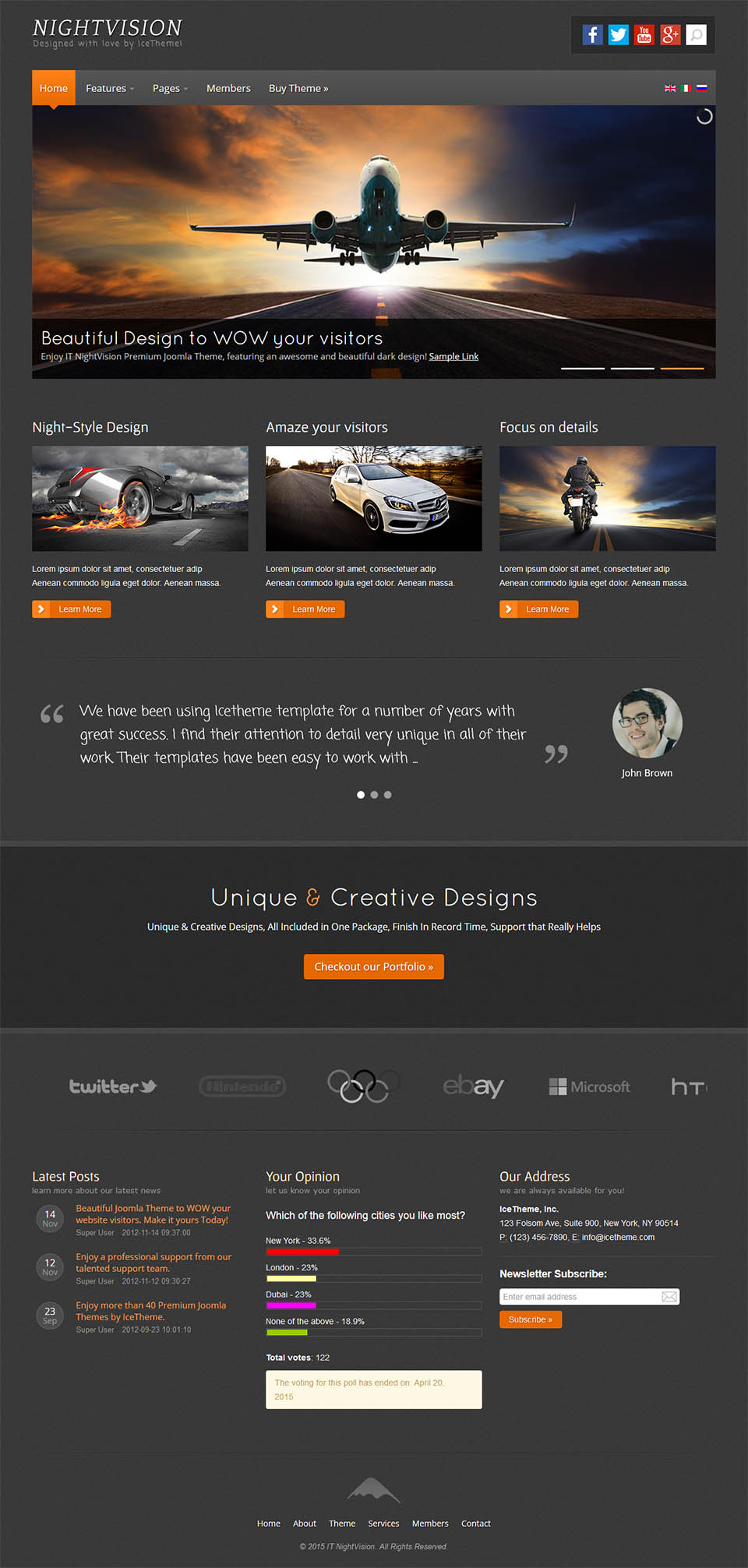 Icetheme Nightvision V1 0 0 Template Auto And Moto Blog For Joomla