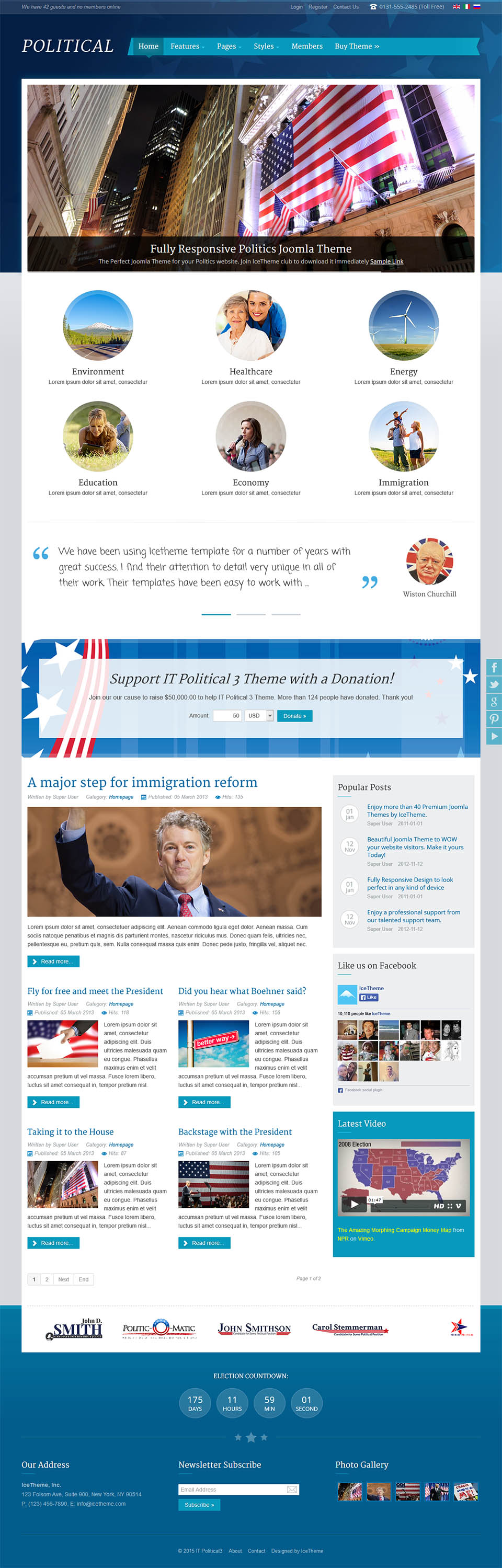 Joomla template IceTheme Political 3