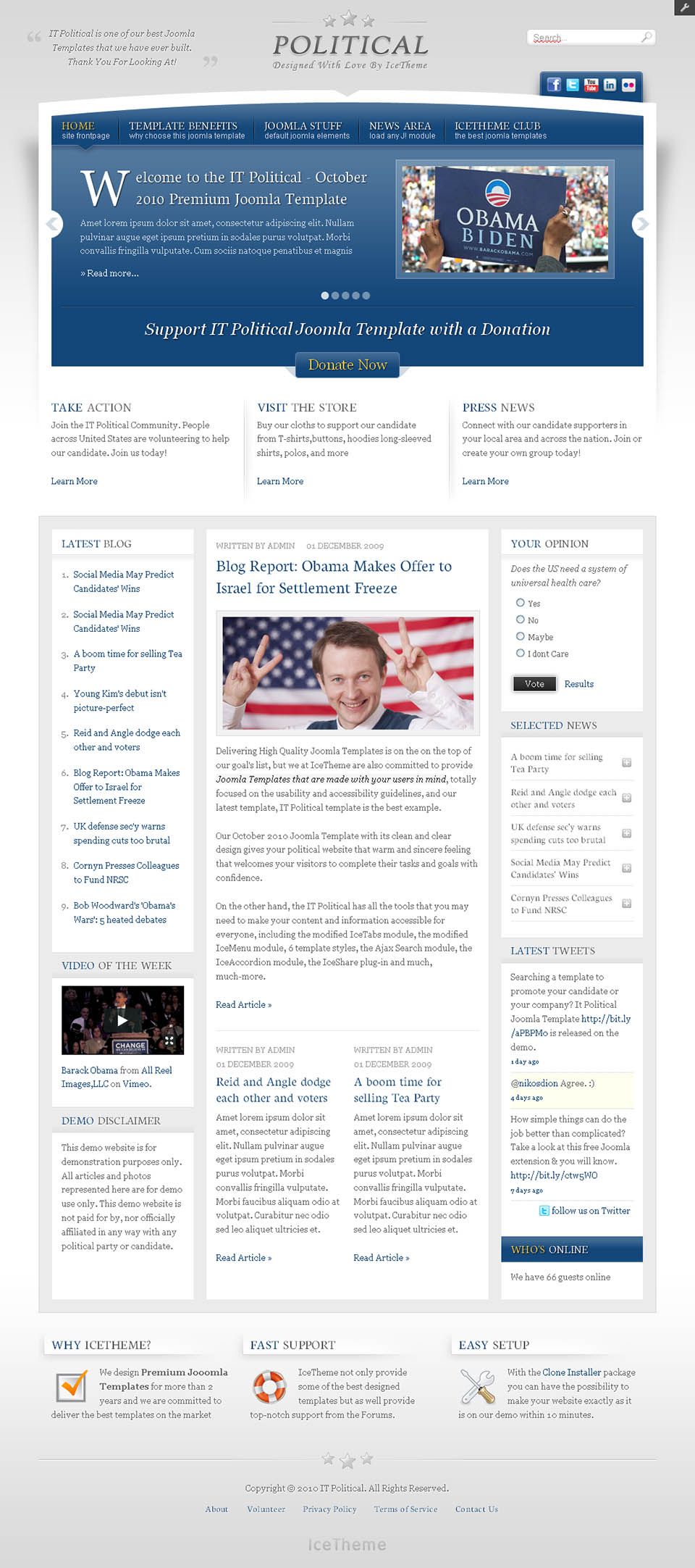 Template IceTheme Political Joomla template IceTheme Political