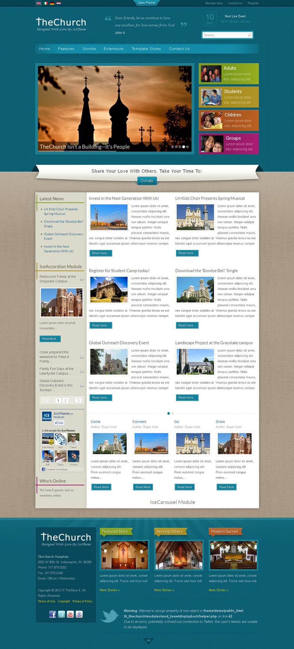Template IceTheme TheChurch Joomla template IceTheme TheChurch