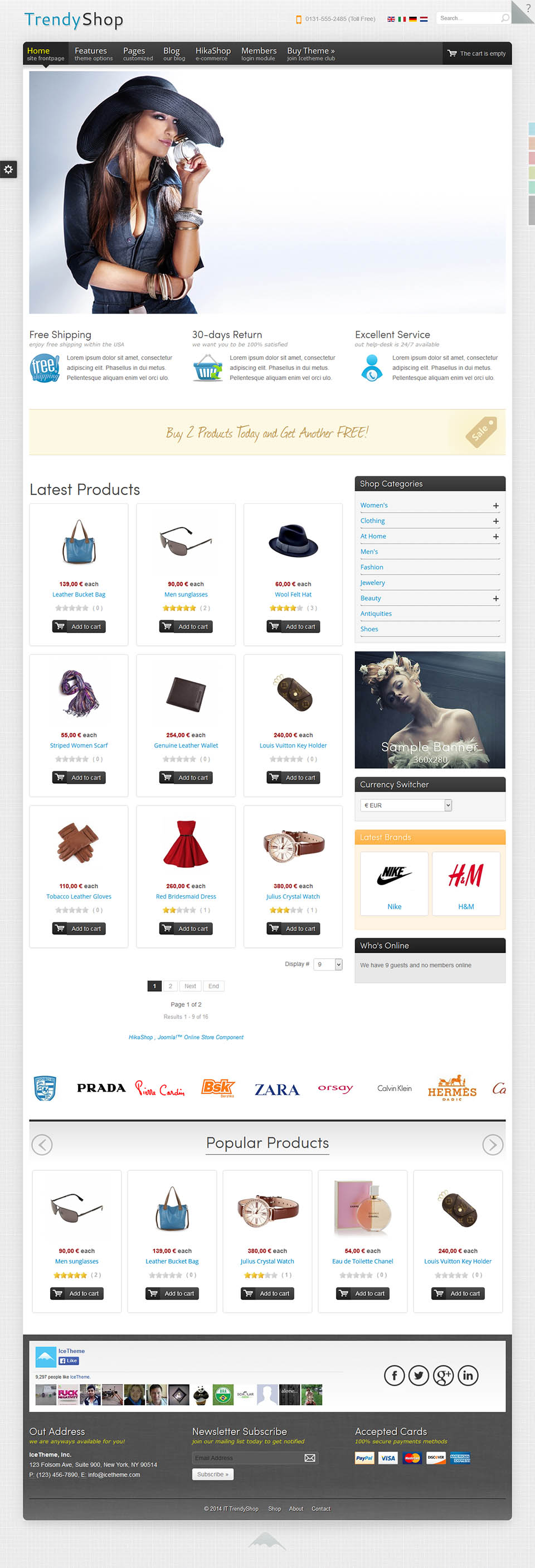 Joomla template IceTheme TrendyShop
