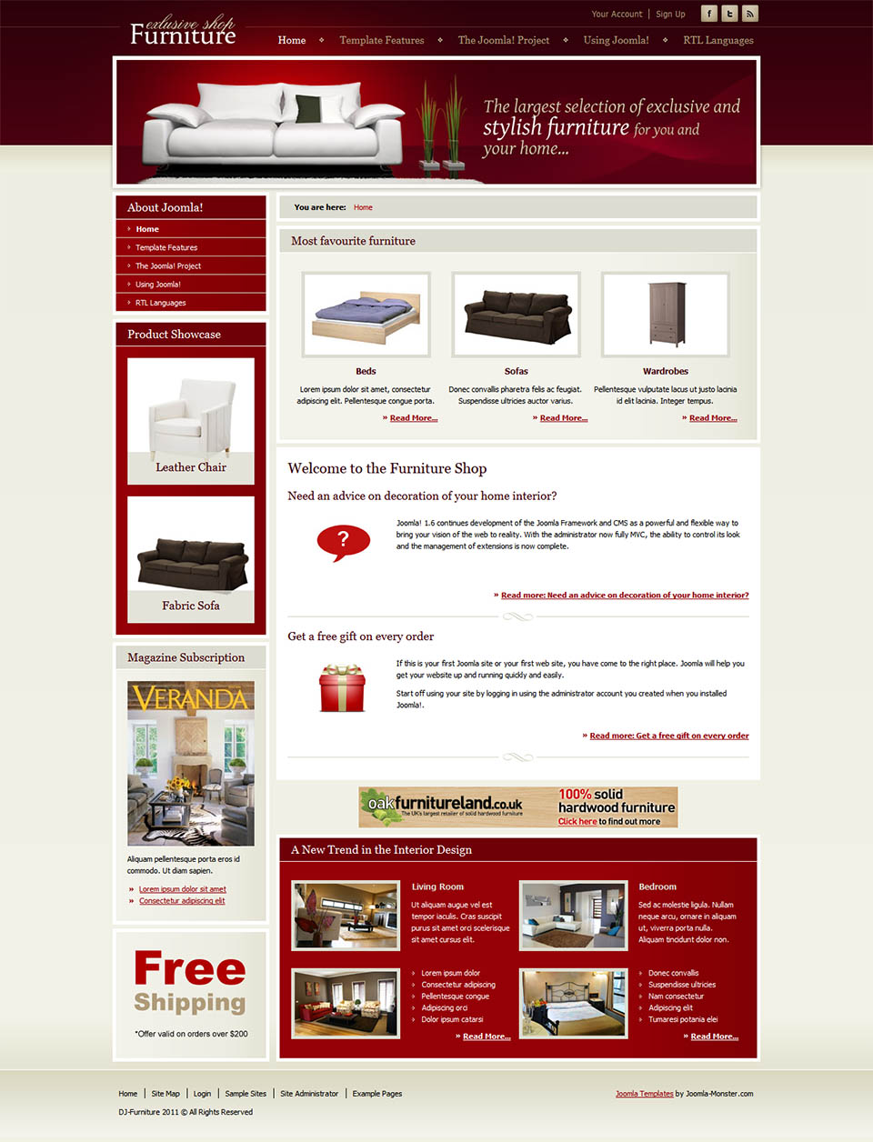 Template Joomla-Monster Furniture Joomla template Joomla-Monster Furniture
