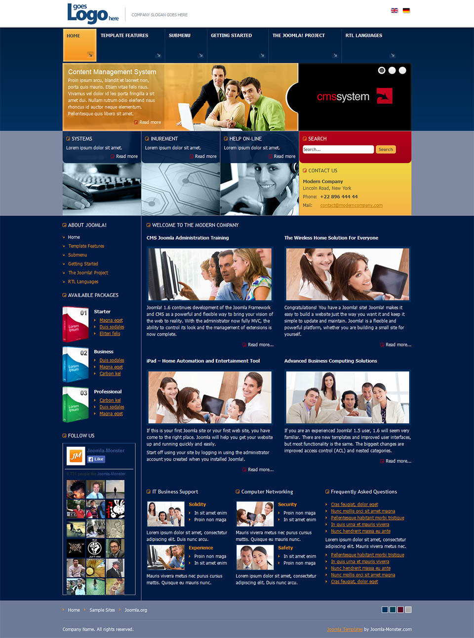 Template Joomla-Monster Modern Company01 Joomla template Joomla-Monster Modern Company01