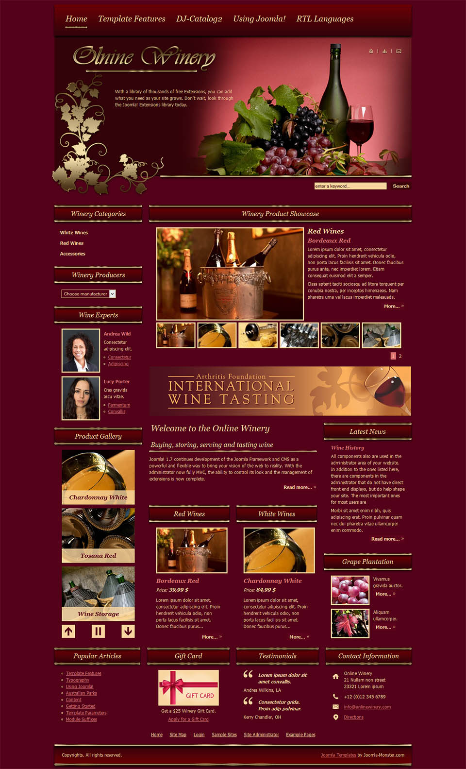 Template Joomla-Monster Winery Joomla template Joomla-Monster Winery