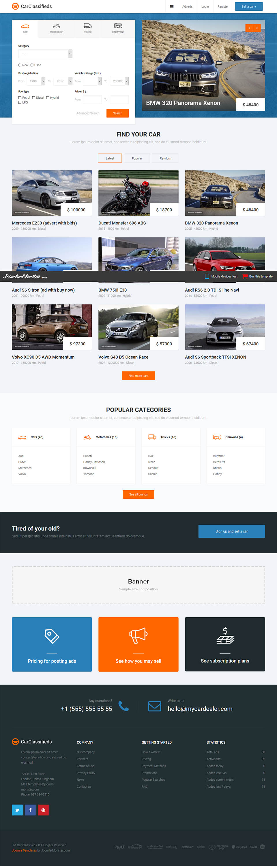 Template Joomla-Monster Car Classifieds Joomla template Joomla-Monster Car Classifieds