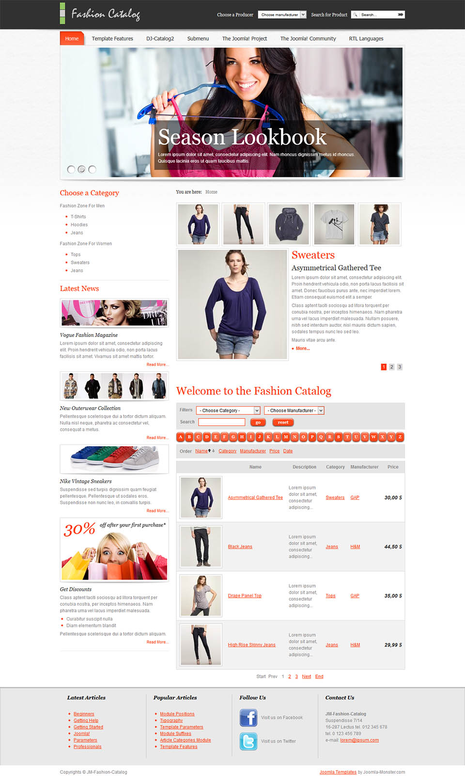 Template Joomla-Monster Fashion Catalog Joomla template Joomla-Monster Fashion Catalog