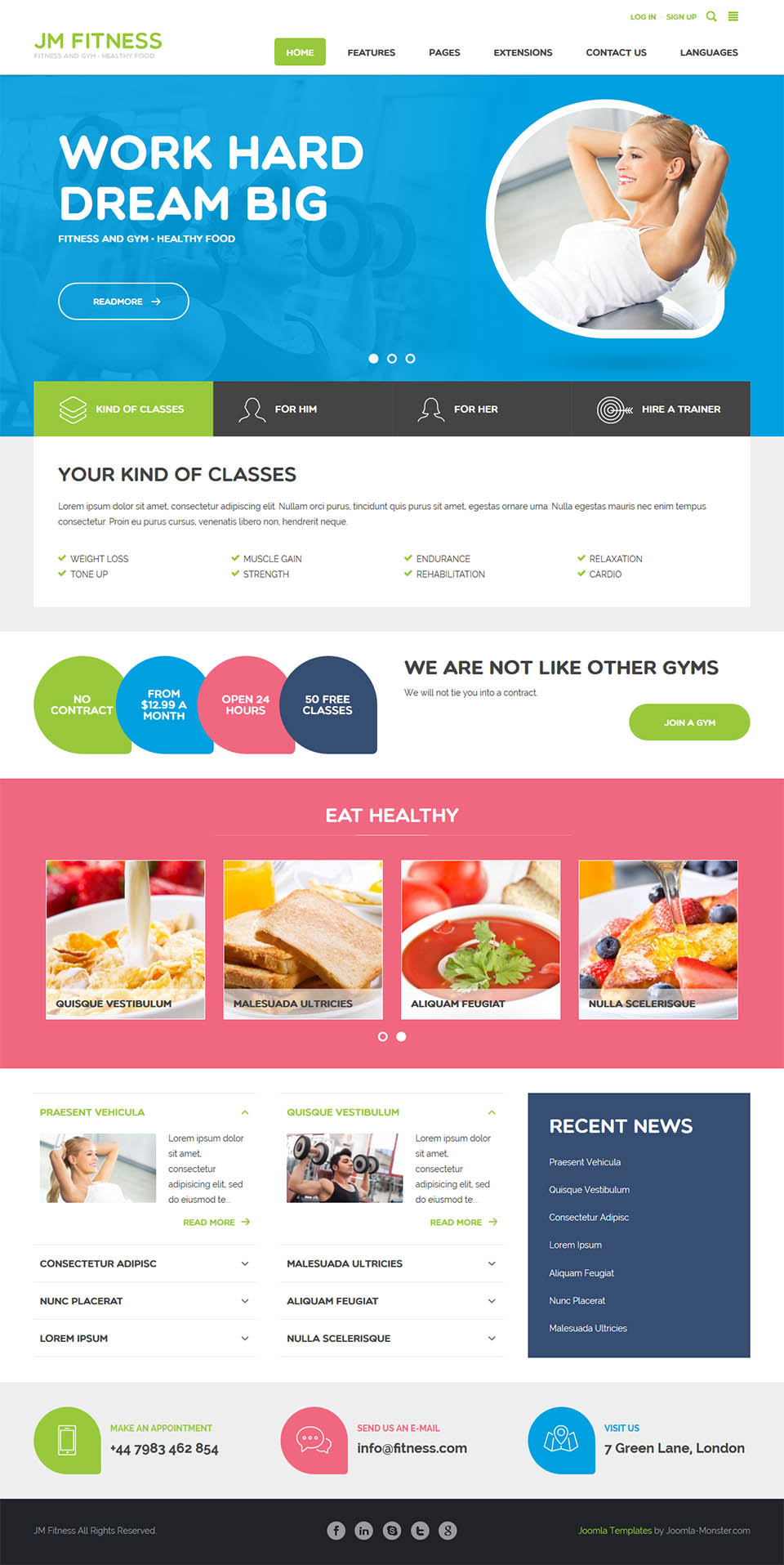 Template Joomla-Monster Fitness Joomla template Joomla-Monster Fitness