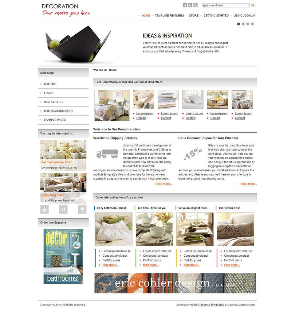 Template Joomla-Monster Home Deco Store Joomla template Joomla-Monster Home Deco Store