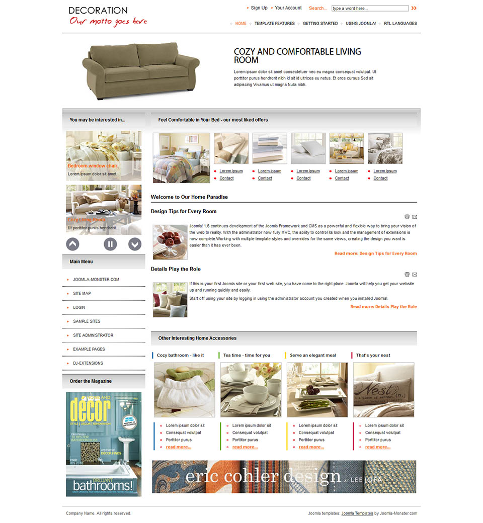 Joomla template Joomla-Monster Home Deco