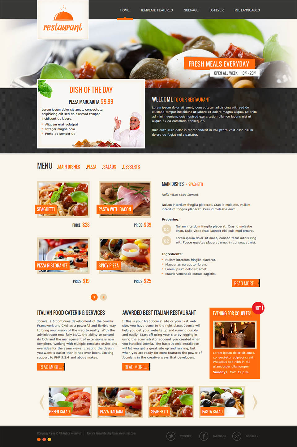 Template Joomla-Monster Italian Restaurant Joomla template Joomla-Monster Italian Restaurant