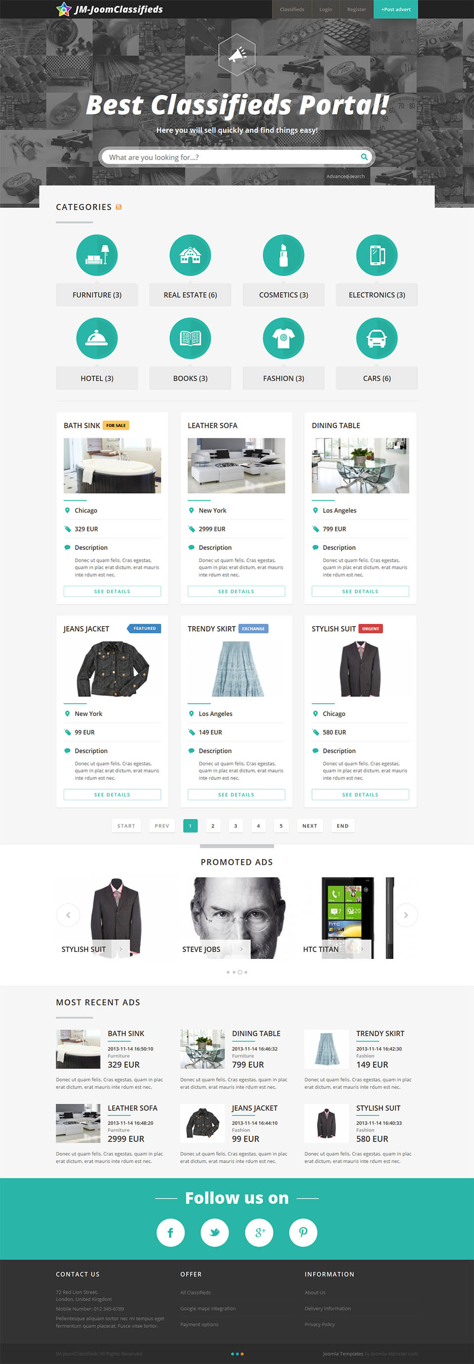 Template Joomla-Monster JoomClassifieds Joomla template Joomla-Monster JoomClassifieds