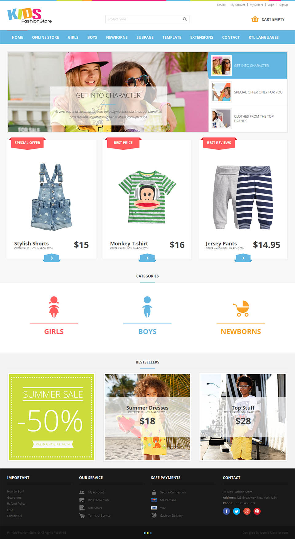 Template Joomla-Monster Kids Fashion Store Joomla template Joomla-Monster Kids Fashion Store