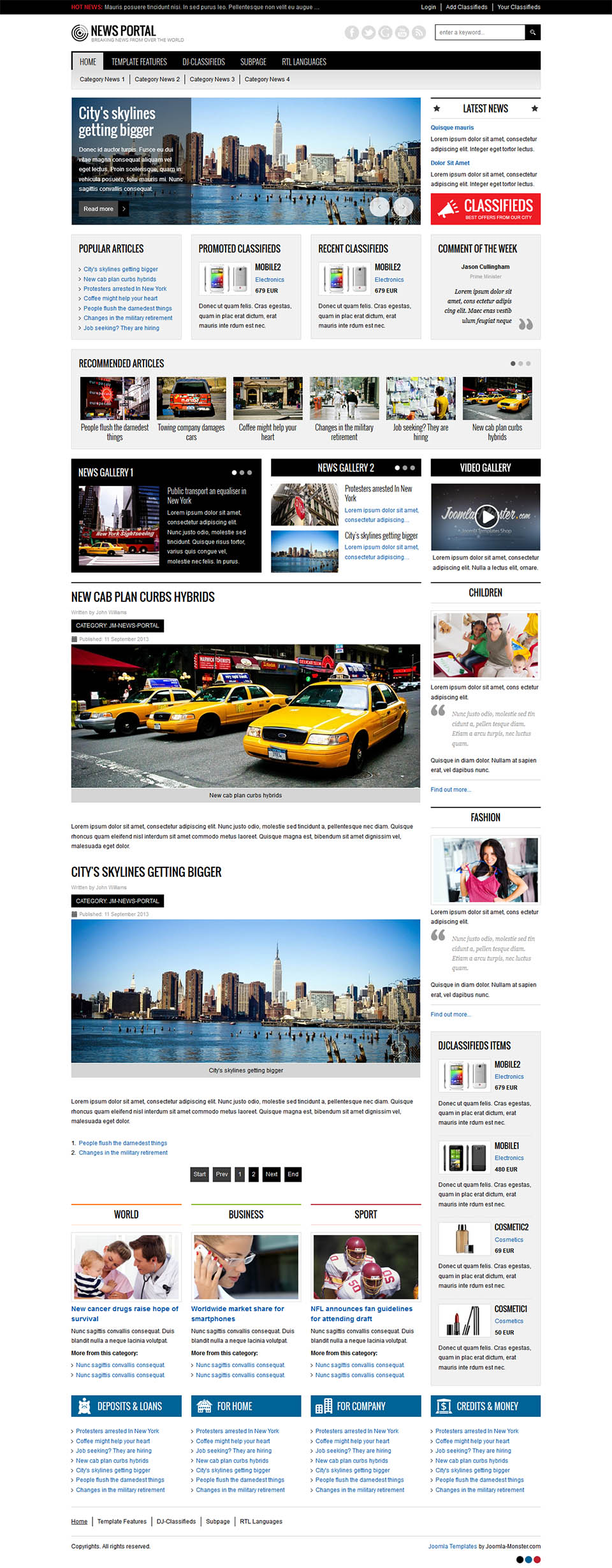 Template Joomla-Monster News Portal Joomla template Joomla-Monster News Portal