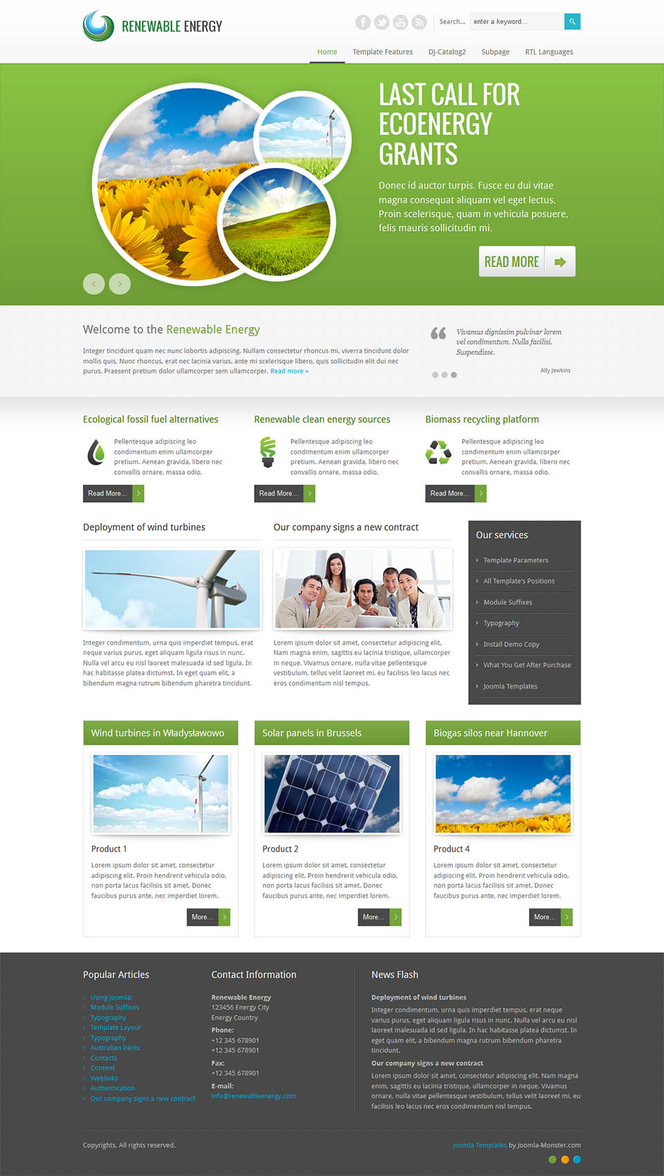 Template Joomla-Monster Renewable Energy Joomla template Joomla-Monster Renewable Energy