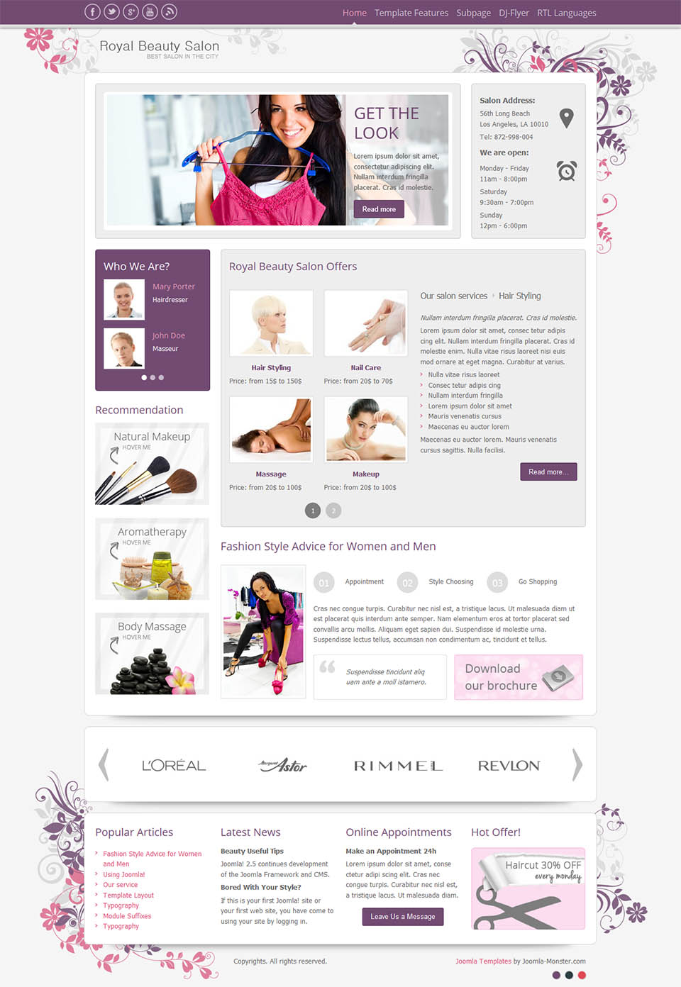 Template Joomla-Monster Royal Beauty Salon Joomla template Joomla-Monster Royal Beauty Salon