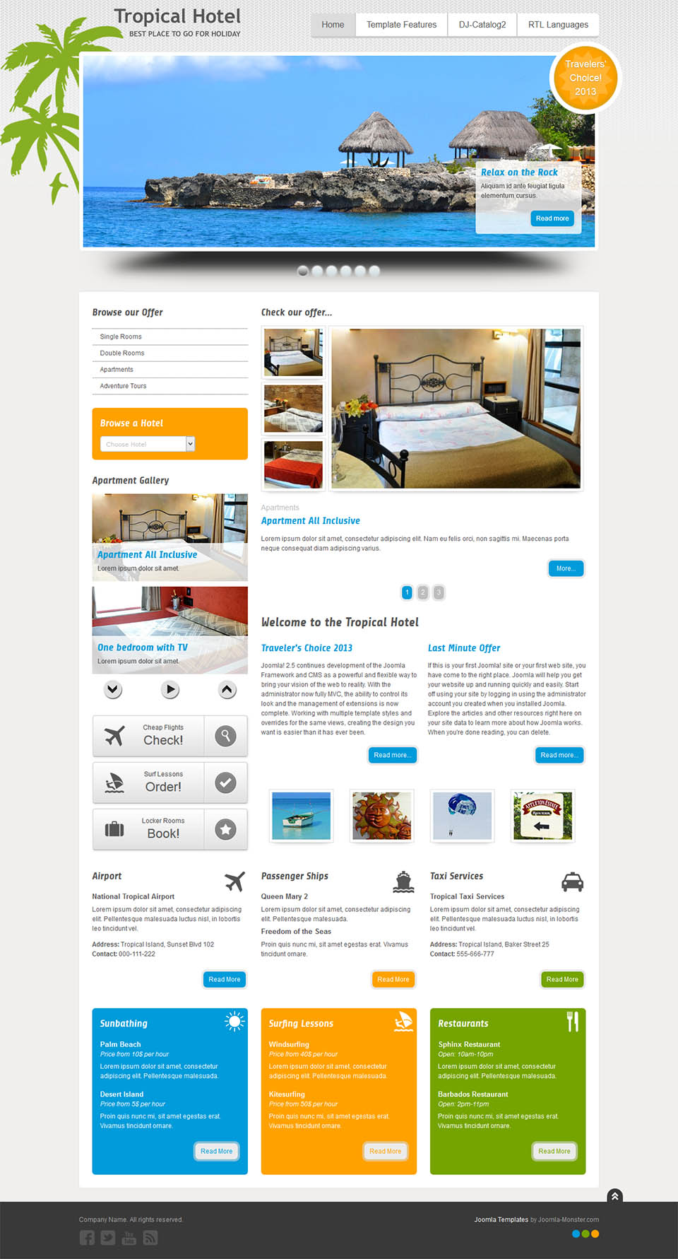 Joomla template Joomla-Monster Tropical Hotel