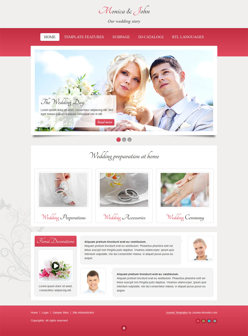 Template Joomla-Monster Wedding06 Joomla template Joomla-Monster Wedding06
