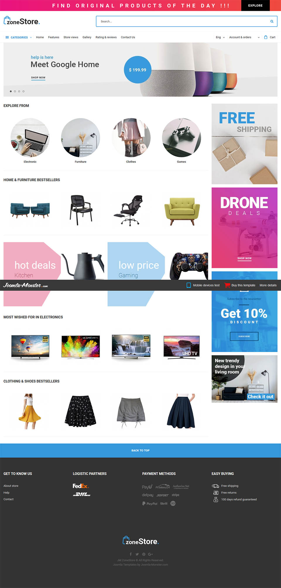 Template Joomla-Monster ZoneStore Joomla template Joomla-Monster ZoneStore