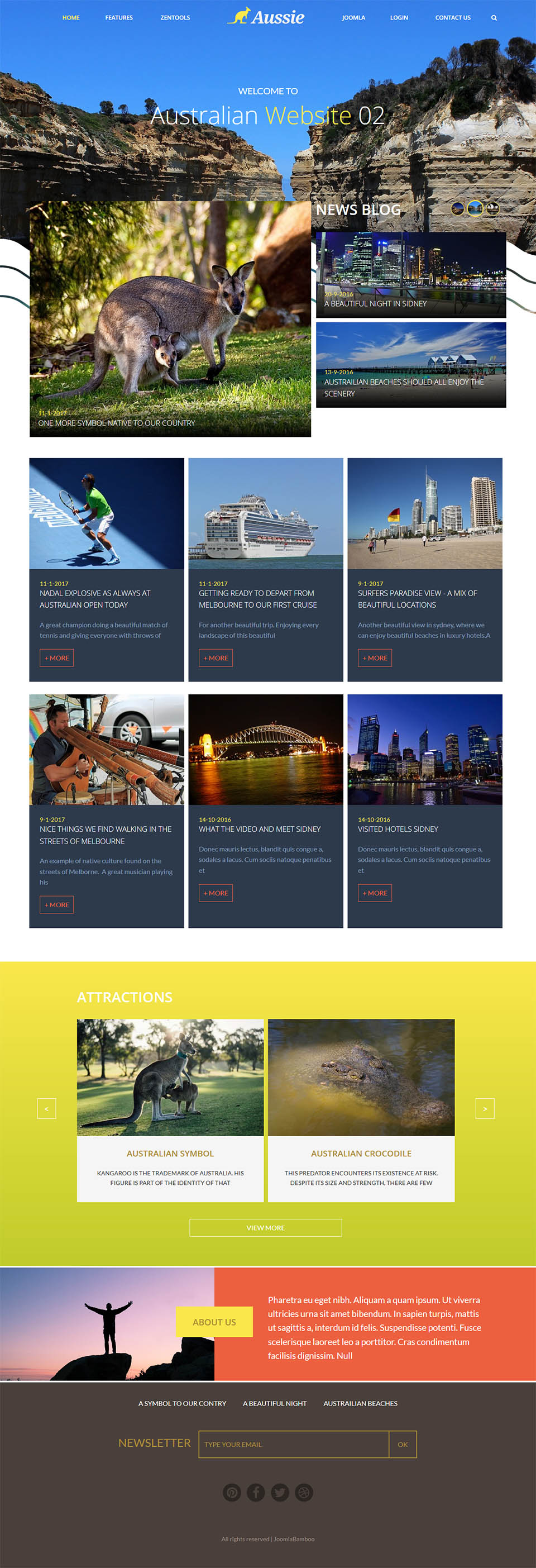 Template JoomlaBamboo Aussie Joomla template JoomlaBamboo Aussie