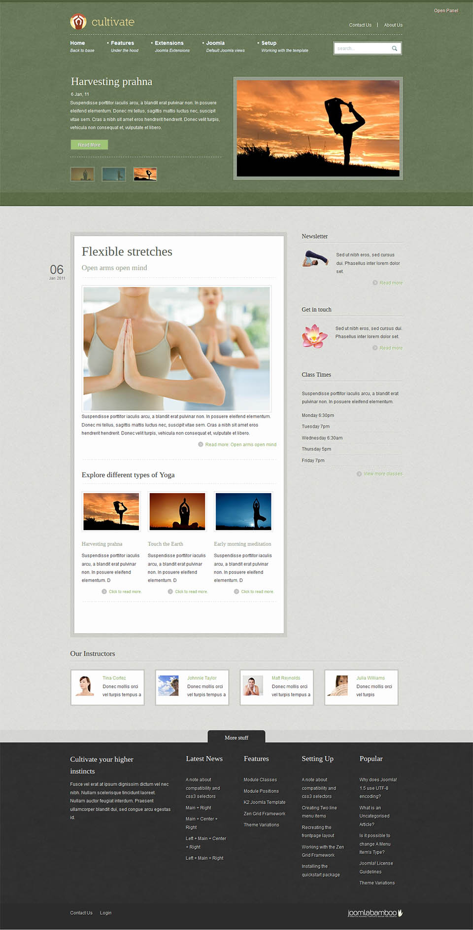 Template JoomlaBamboo Cultivate Joomla template JoomlaBamboo Cultivate