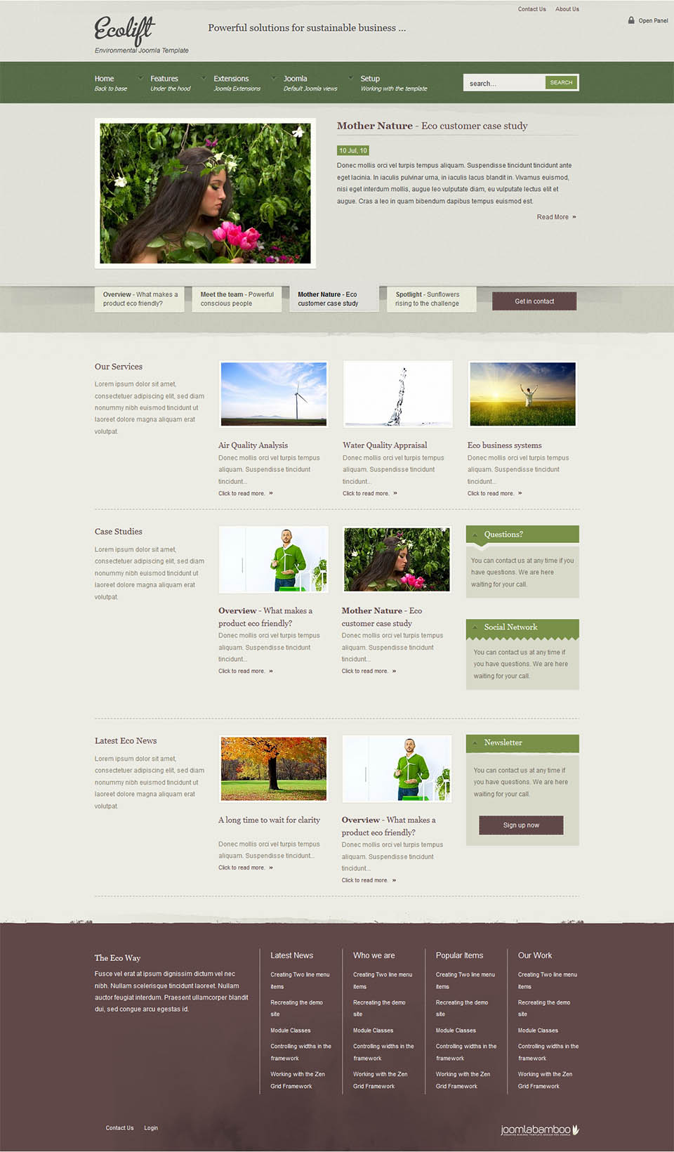 Template JoomlaBamboo Ecolift Joomla template JoomlaBamboo Ecolift