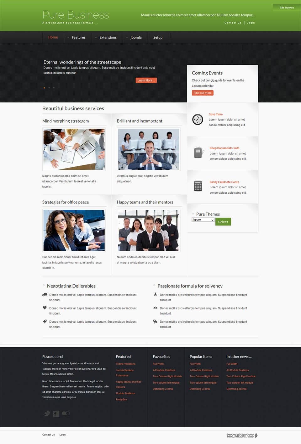 Joomla template JoomlaBamboo Pure