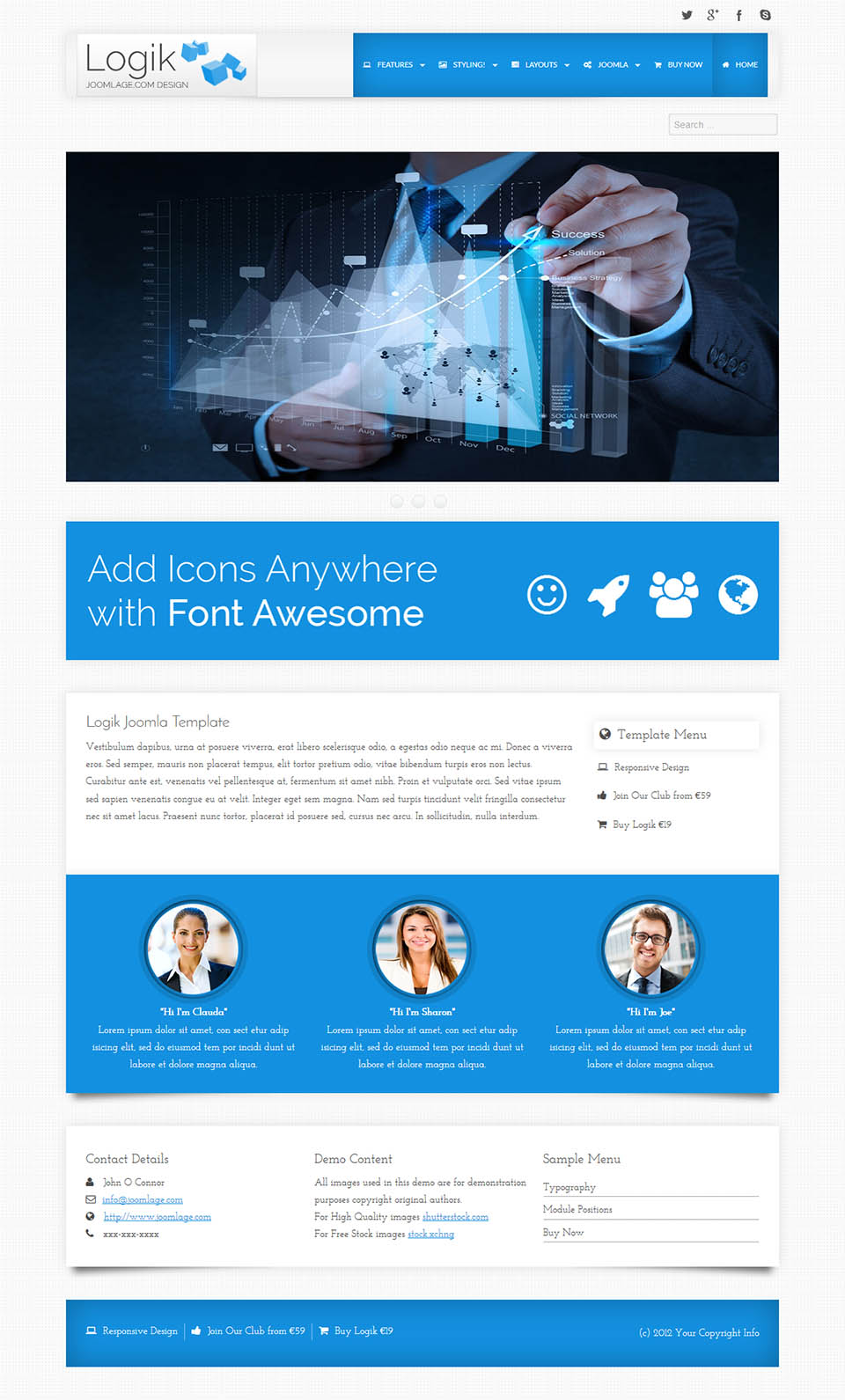 Joomla template Joomlage Logik