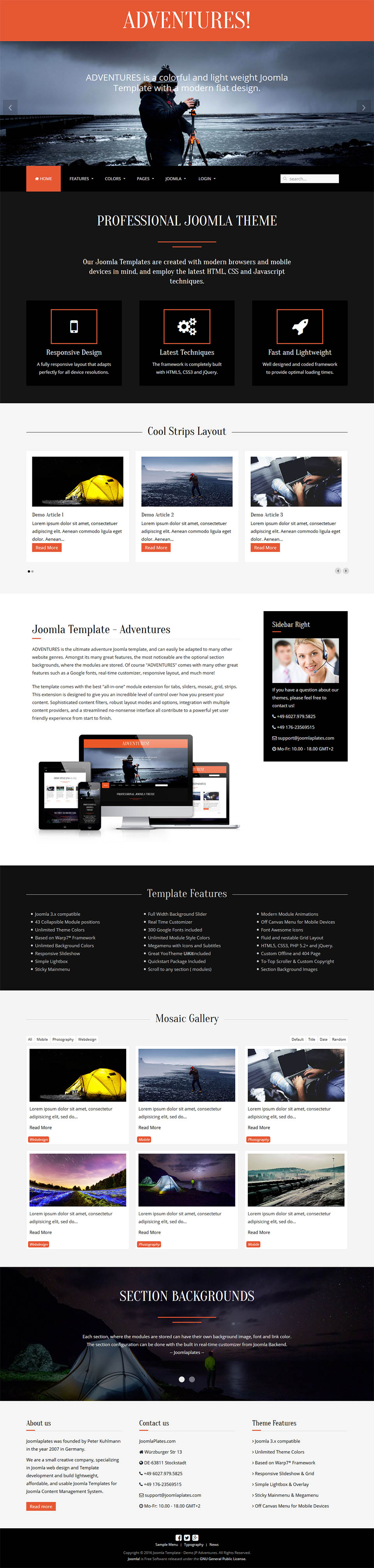 Joomla template JoomlaPlates Adventures