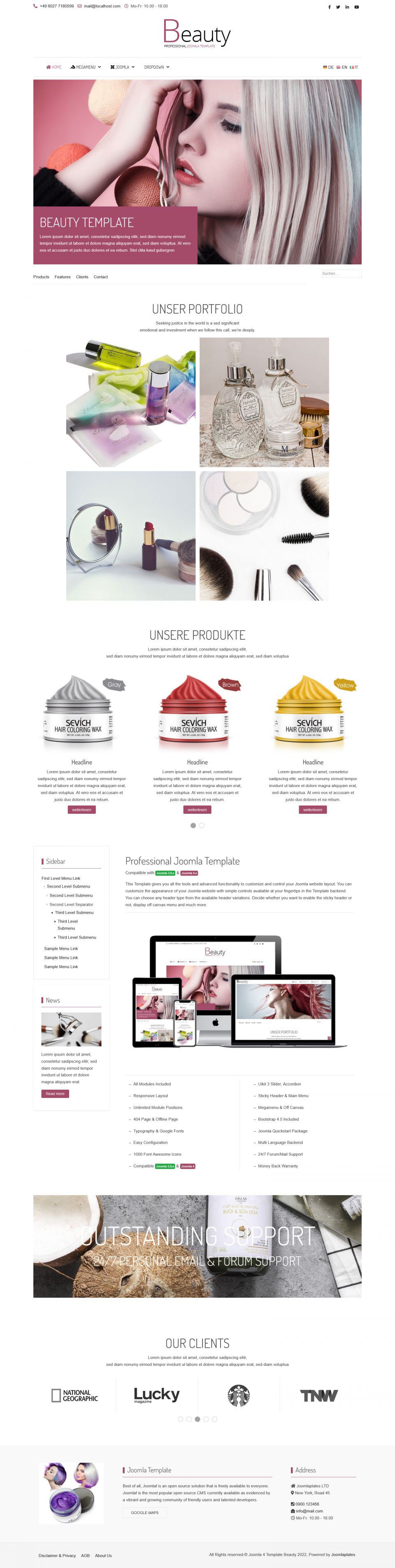 Template JoomlaPlates Beauty Joomla template JoomlaPlates Beauty