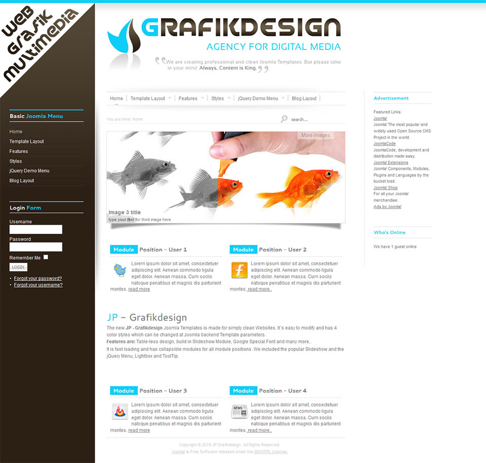 Template JoomlaPlates Grafikdesign Joomla template JoomlaPlates Grafikdesign