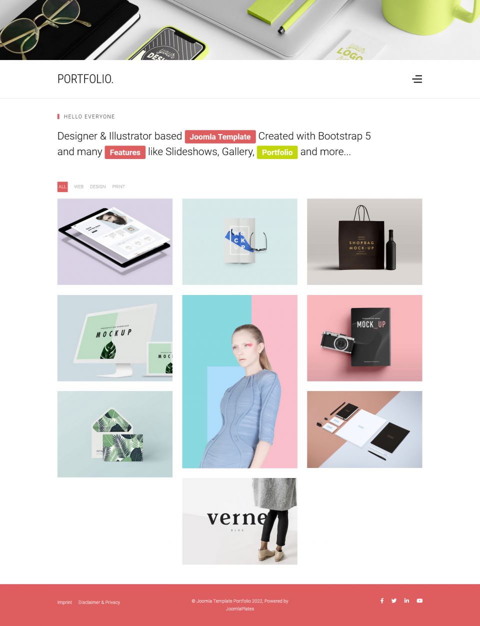 Template JoomlaPlates Portfolio Joomla template JoomlaPlates Portfolio