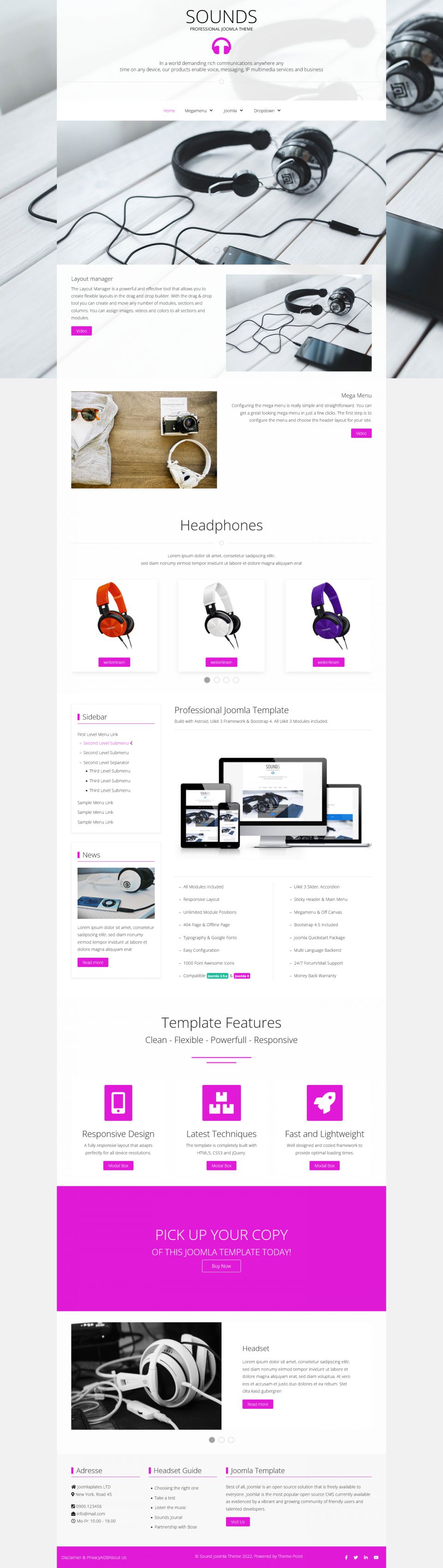 Joomla template JoomlaPlates Sounds