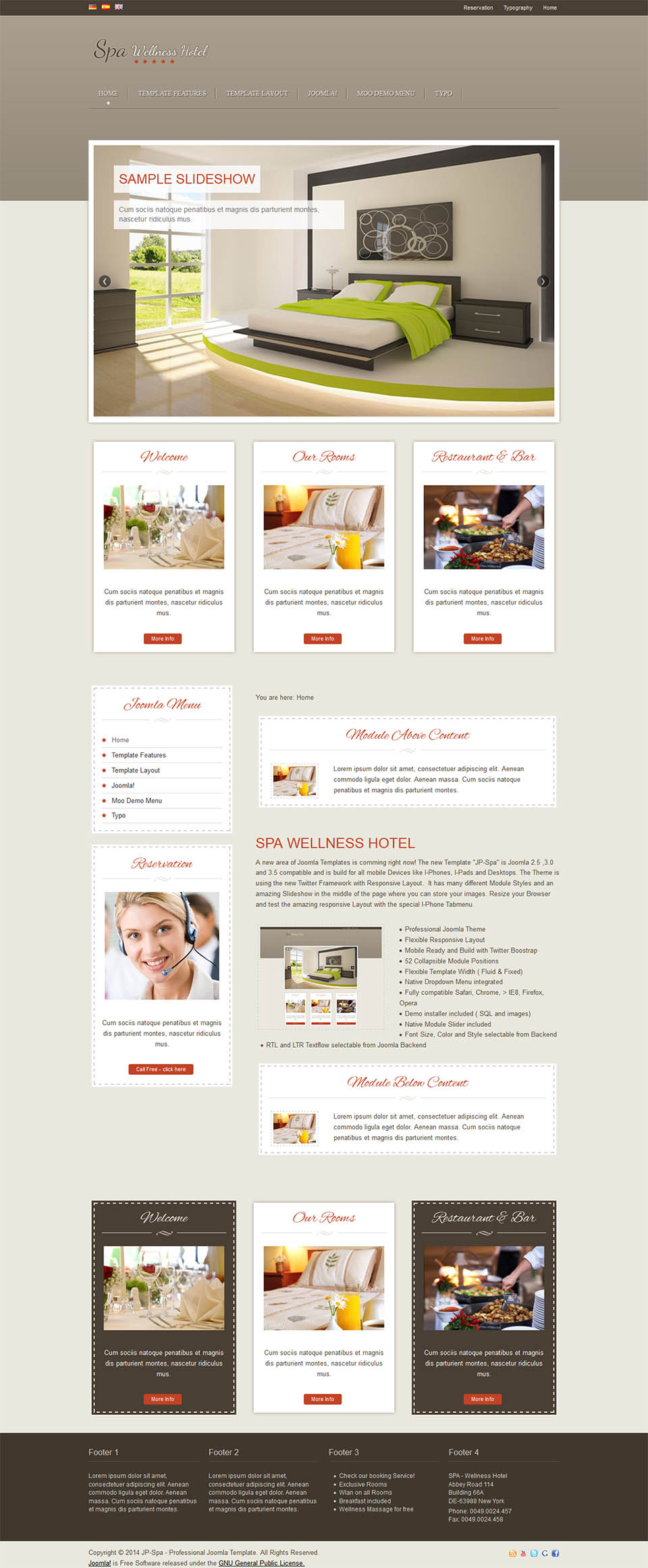 Template JoomlaPlates Spa Joomla template JoomlaPlates Spa